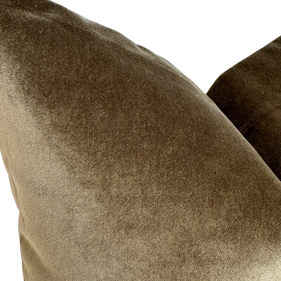 Olive Green Velvet Pillow Cover