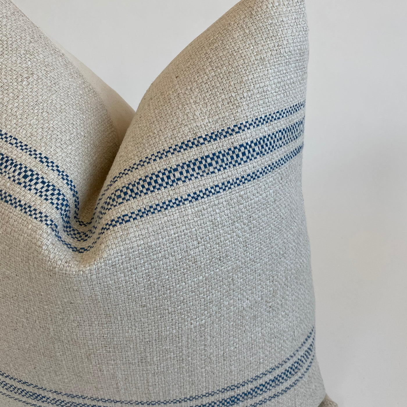 Blue and White Ticking Lumbar Pillow Cover – ONE AFFIRMATION